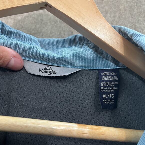 Wrangler Men's Blue Outdoor Utility Short Sleeve Shirt Size XLarge - Picture 7 of 9